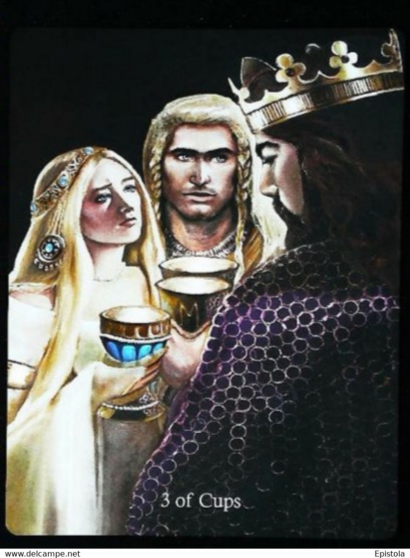 3 Of Cups ( Guinevere Athur Lancelot )  Arthur Legend Arthurian Britian Myth - A Divination & Meditation Tarot Maxi Card - Tarot-Karten