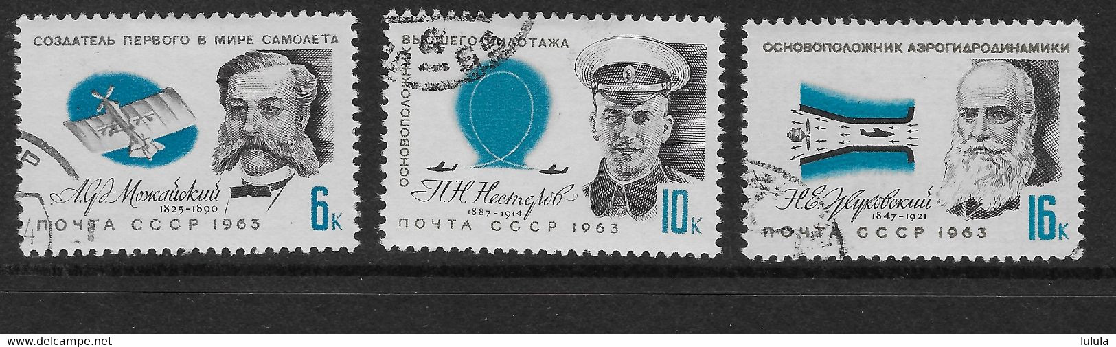 Russia USSR 1963 Aviation Pioneers Set - Usati