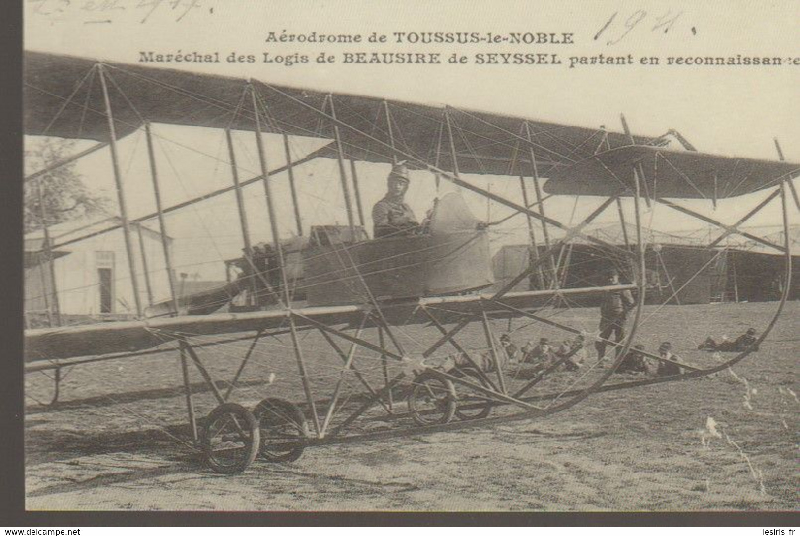 C. P. -  AERODROME DE TOUSSUS LE NOBLE - MARECHAL DES LOGIS DE BEAUSIRE DE SEYSSEL PARTANT EN RECONNAISSA - REPRODUCTION - Toussus Le Noble