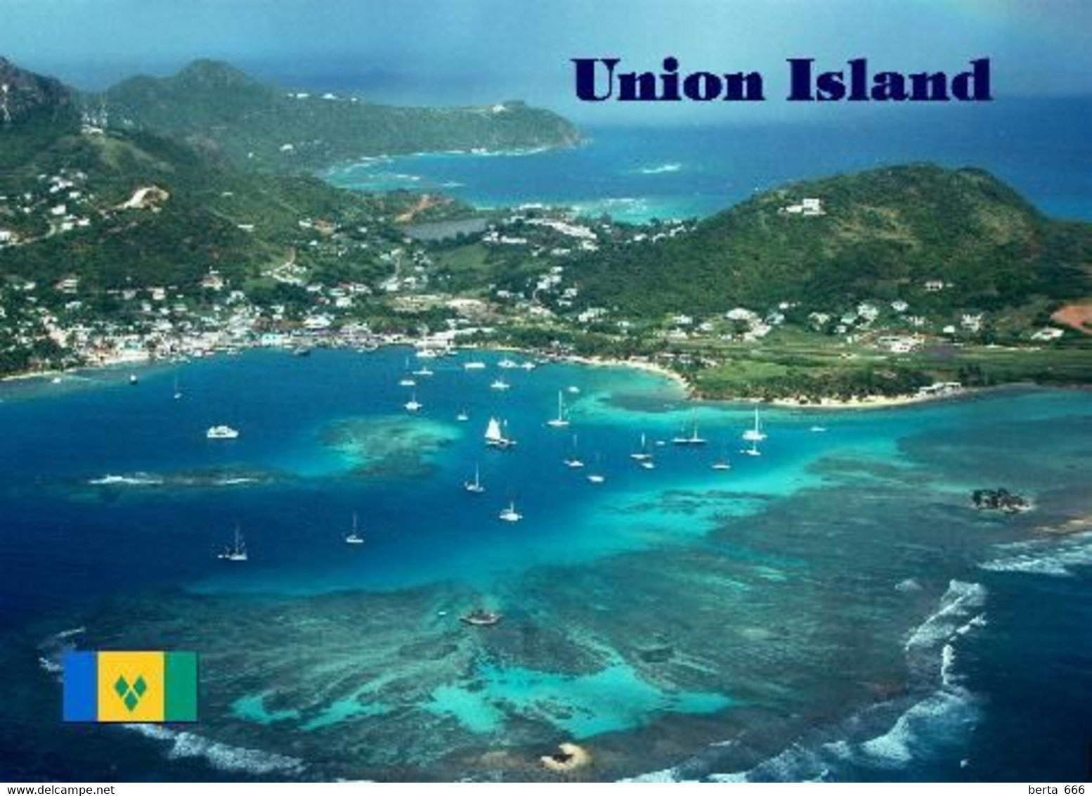 Saint Vincent And Grenadines Union Island Aerial View New Postcard - Saint Vincent &  The Grenadines