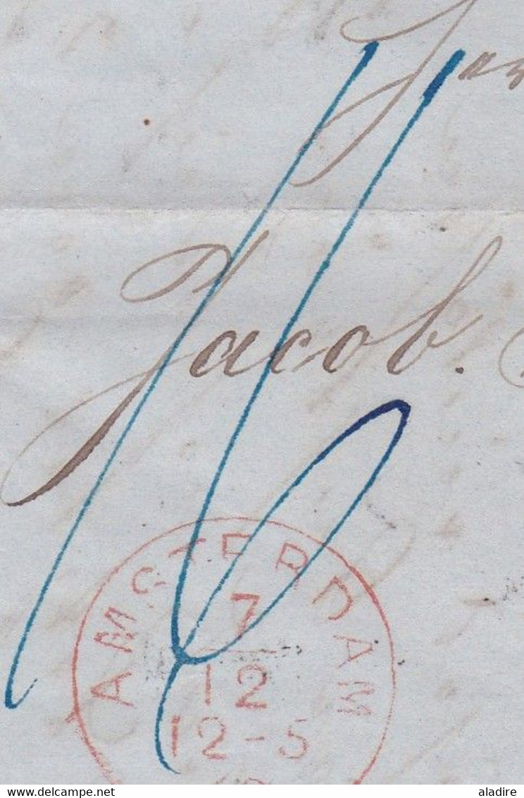 1862 - Lettre Pliée Et Comptes En Néerlandais D'Amsterdam Vers Wohlen, Suisse - Cad Transit Et Arrivée - Briefe U. Dokumente