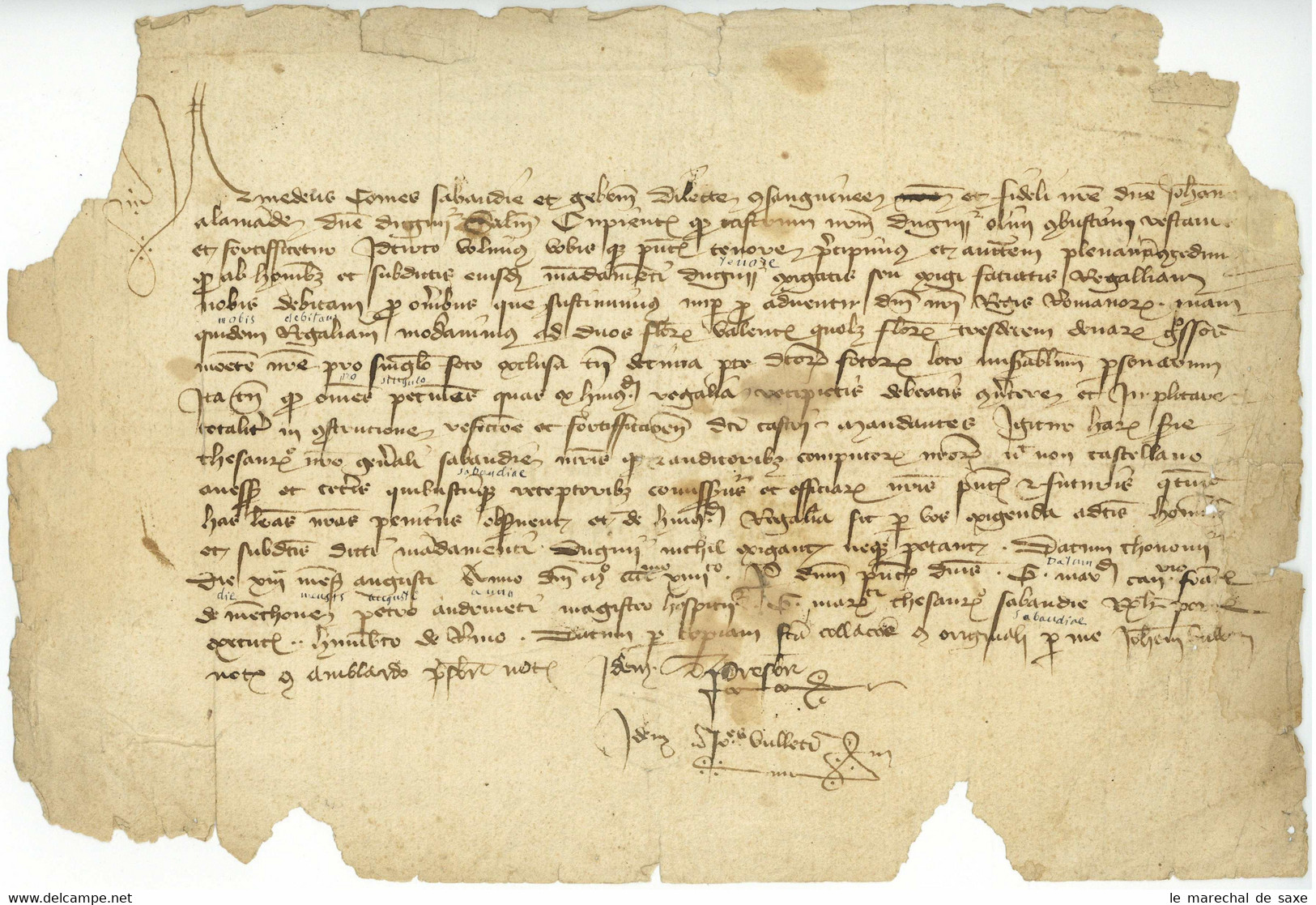 THONON Haute-Savoie 1414 Amédée VIII Comte De SAVOIE Document En Latin Sur Papier!!! - Documentos Históricos