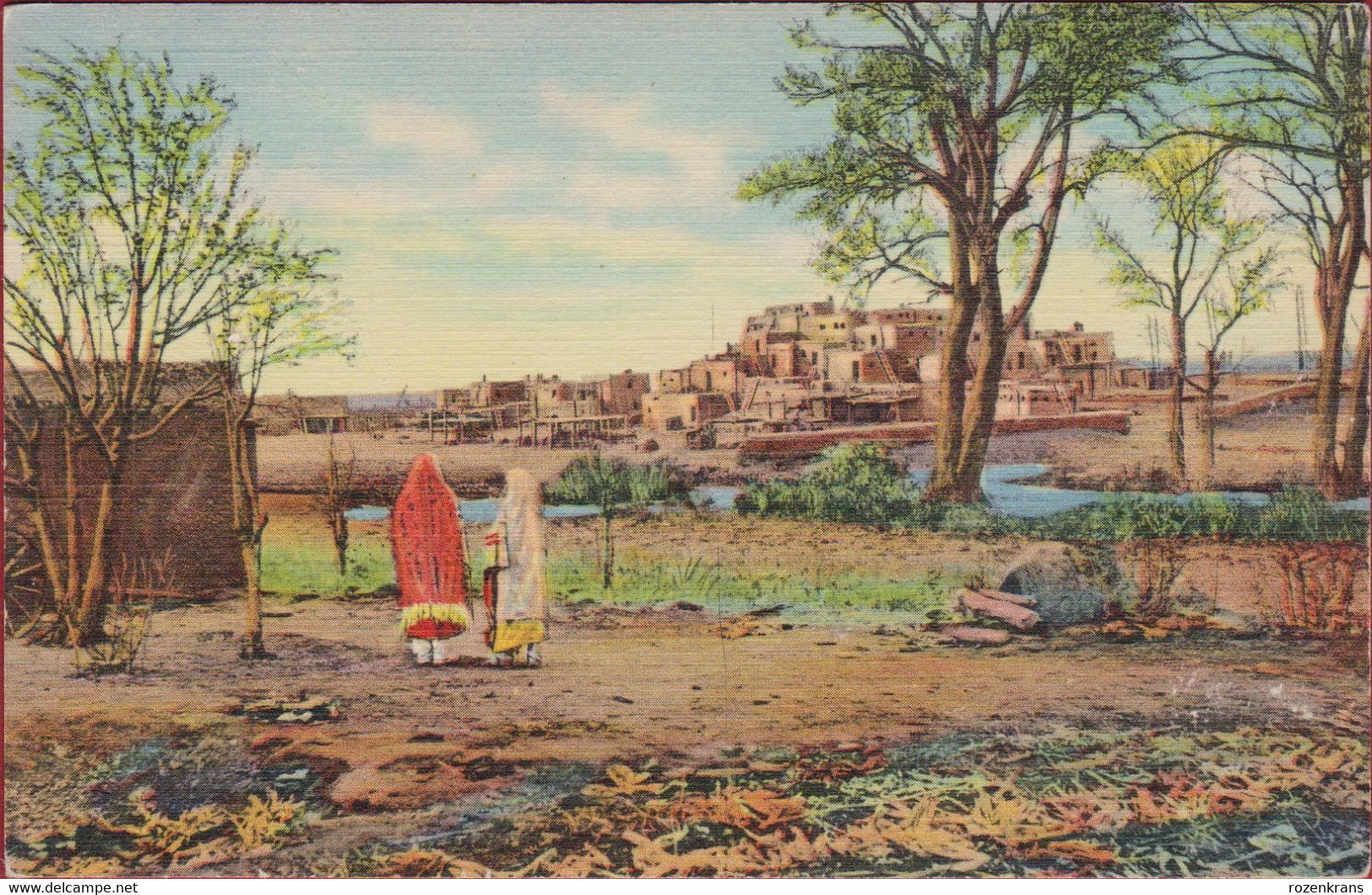 American Indian Pueblo Settlement Pueblo De Taos New Mexico America USA Old Postcard - Autres & Non Classés