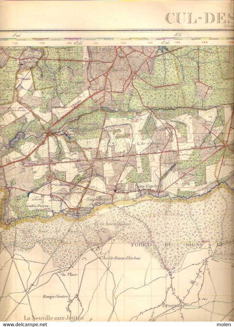 Mesure1871&1907 CUL-DES-SARTS Couvin CARTE D ETAT-MAJOR 62 ROCROI SIGNY-LE-PETIT AUBENTON REGNIOWEZ BRULY ST-MICHEL S427 - Cul-des-Sarts