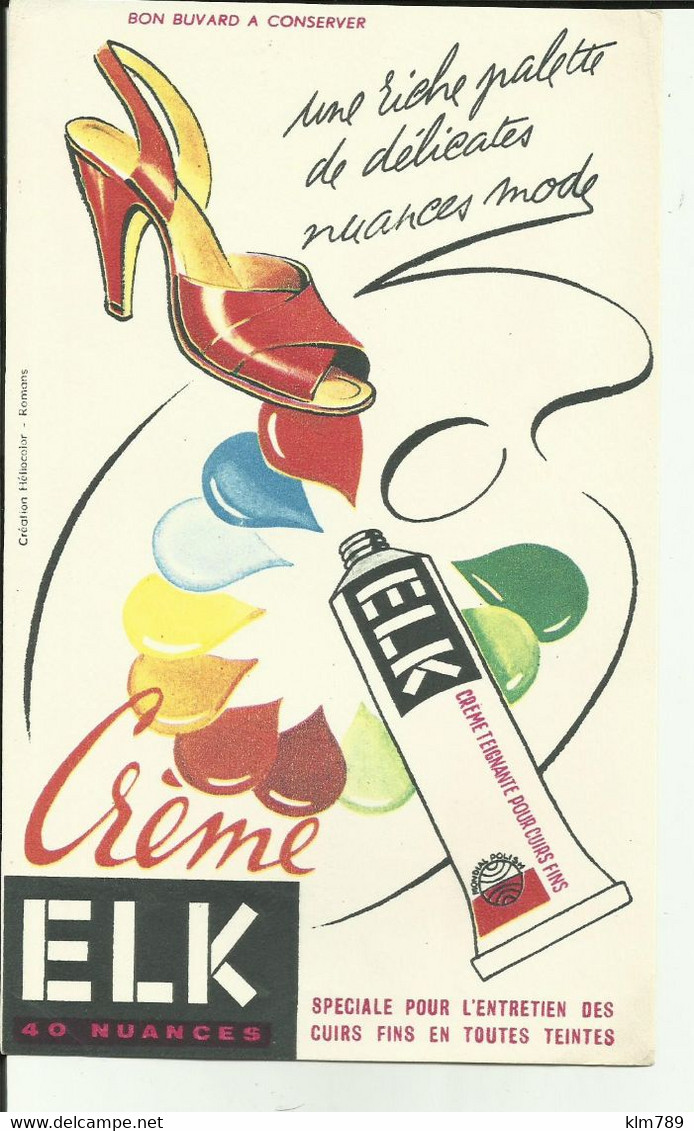 Buvard - Crème ELK - Chaussures - Brillant - Création Romans - Réf.47 - Produits Ménagers