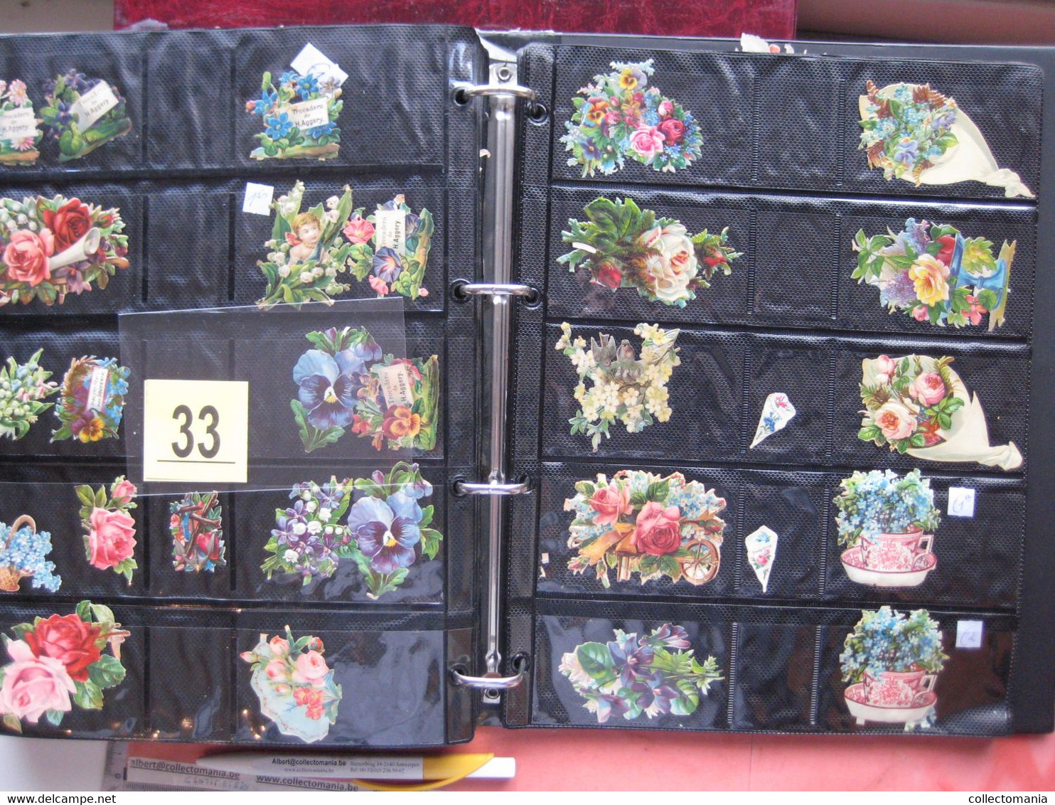 19th century each chromo fotograped (count yourself ) SCRAPS MAP09 -Flowers bloemen manden kransen planten GLANS BILDER