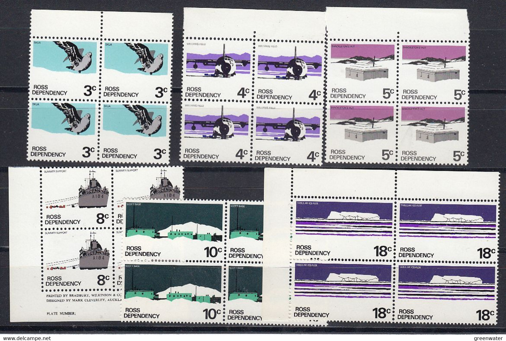 Ross Dependency 1972 Definitives 6v Bl Of 4 ** Mnh (50576) - Unused Stamps