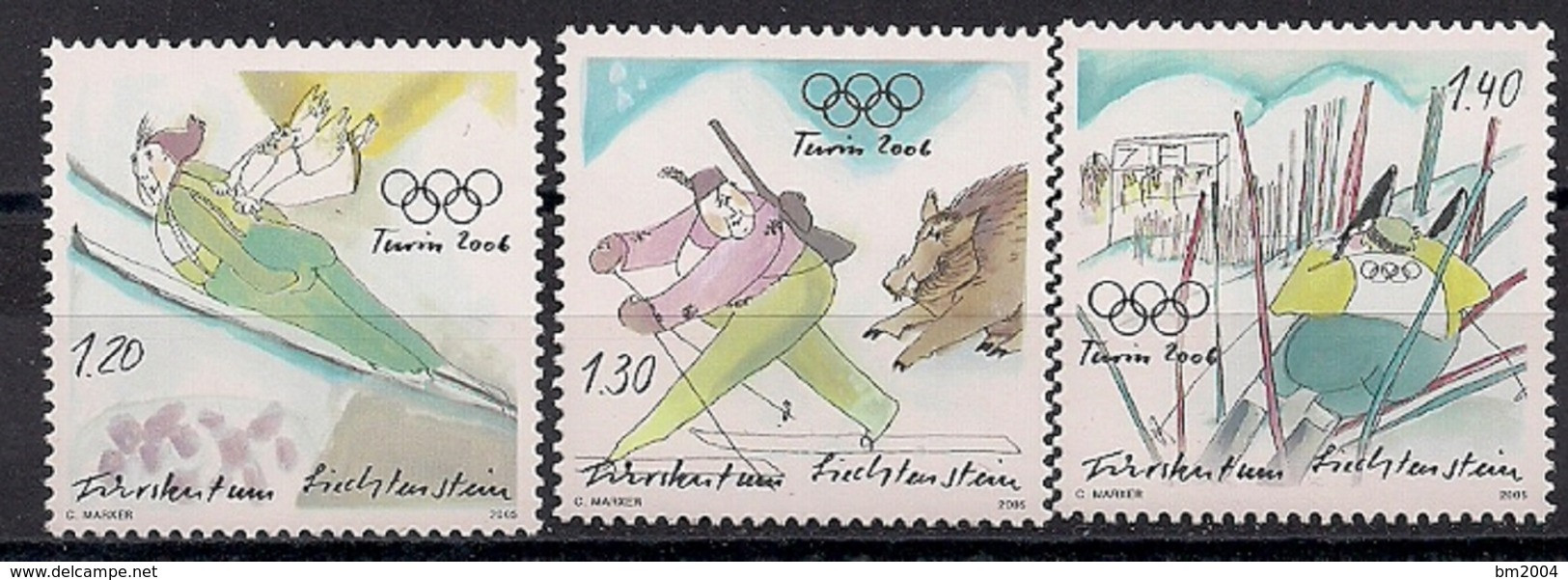 2005 Liechtenstein   MI. 1394-6 **MNH   Olympische Winterspiele 2006, Turin - Nuovi