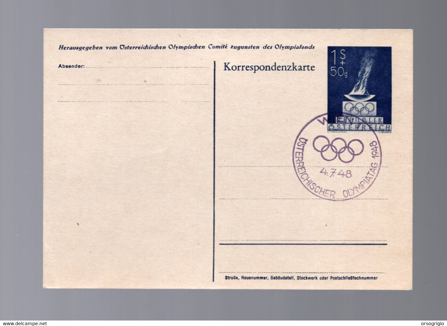 AUSTRIA - OSTERREICH - WIEN  4.7.1948 - OSTERREICHISHER OLYMPIATAG - GIOCHI OLIMPICI 1948  -  Luxe - Estate 1948: Londra