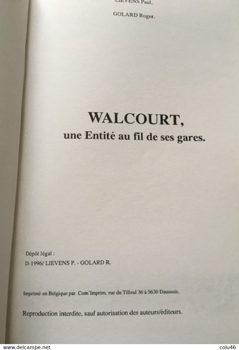 Walcourt Une Entité Au Fil Des Gares Histoire Du Chemin De Fer Entre Sambre Et Meuse Laneffe Pry Fraire Froimont Fairoul - Trains