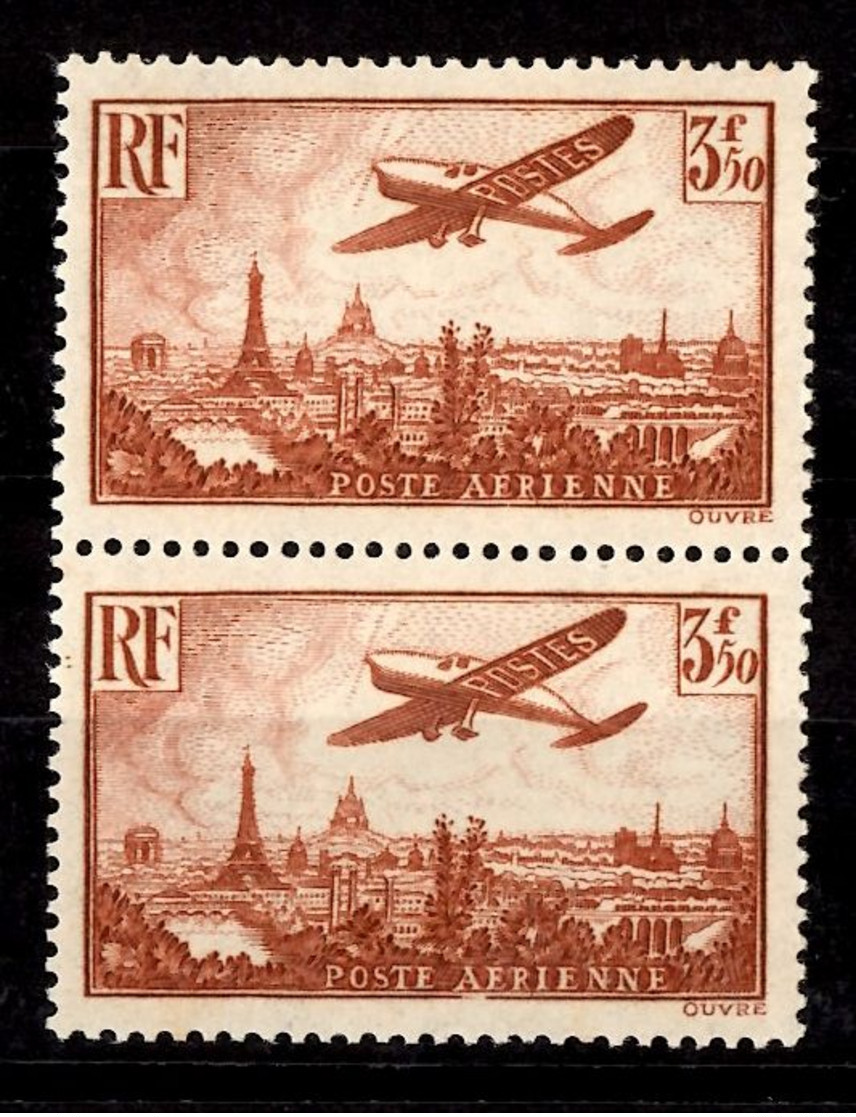 France Poste Aérienne YT N° 13 En Paire Neufs ** MNH. Gomme D'origine. TB. A Saisir! - 1927-1959 Mint/hinged