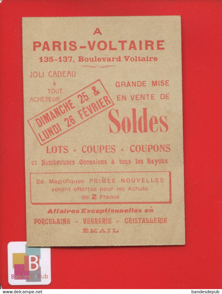 Paris Voltaire Magasin Boulevard Voltaire Solde Février Chromo Ces Messieurs Hommes Gros Obesité Surpoids Cochon Porc - Altri & Non Classificati