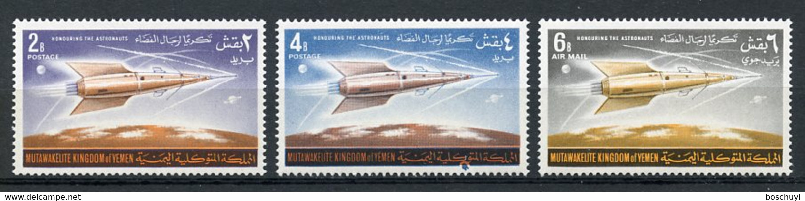 Yemen Kingdom, 1965, Space, Mars Probe, MNH, Michel 76-78A - Yemen