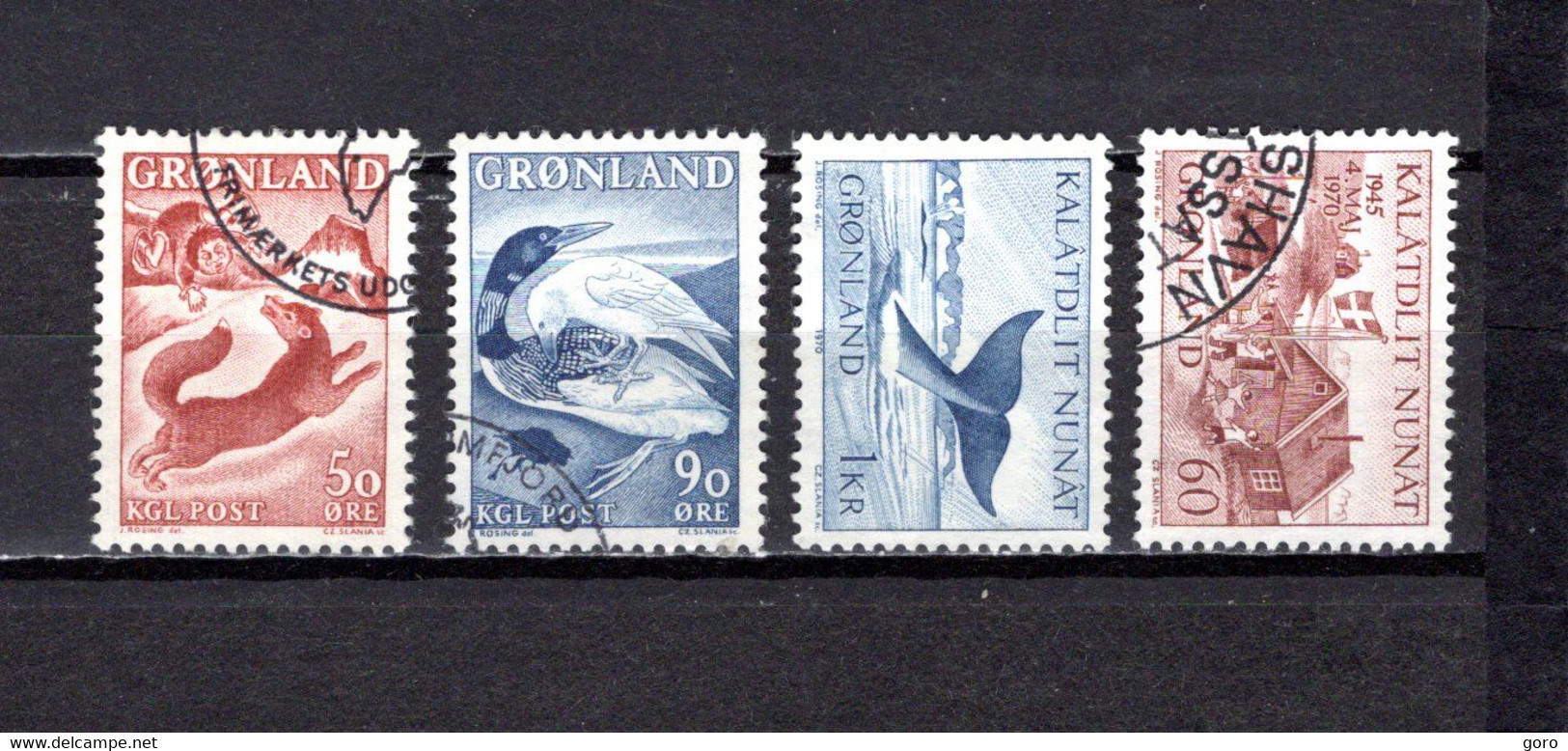 Groenlandia   1966-70   .-   Y&T  Nº     56-58-62-64 - Autres & Non Classés