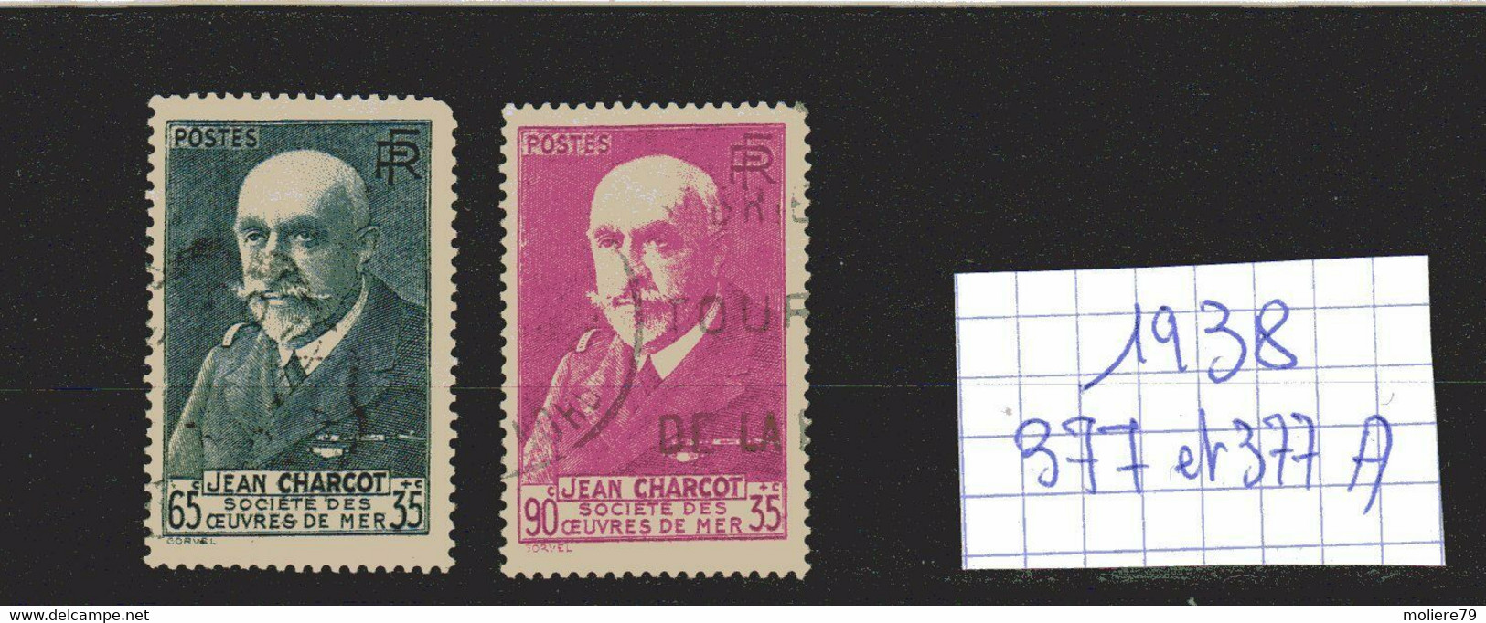Lot Timbres Français N° 377 Et 377A , De 1938 - Used Stamps