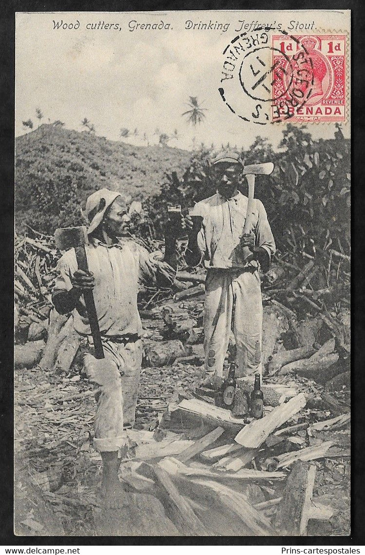 CPA Grenade Wood Cutters, Grenada, Drinking Jeffrey's Stout - Grenada