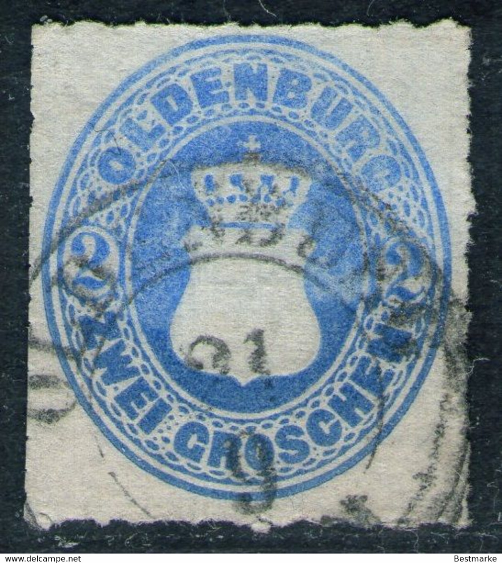 Oldenburg 21/9 (schwarz) Auf 2 Groschen Blau - Oldenburg Nr. 18 B - Pracht - Oldenburg