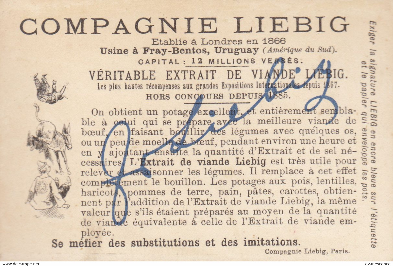 Chromo  Liebig  :  Pierrot à Cheval   ///   Ref. Oct. 20 :  BO. 58 - Liebig