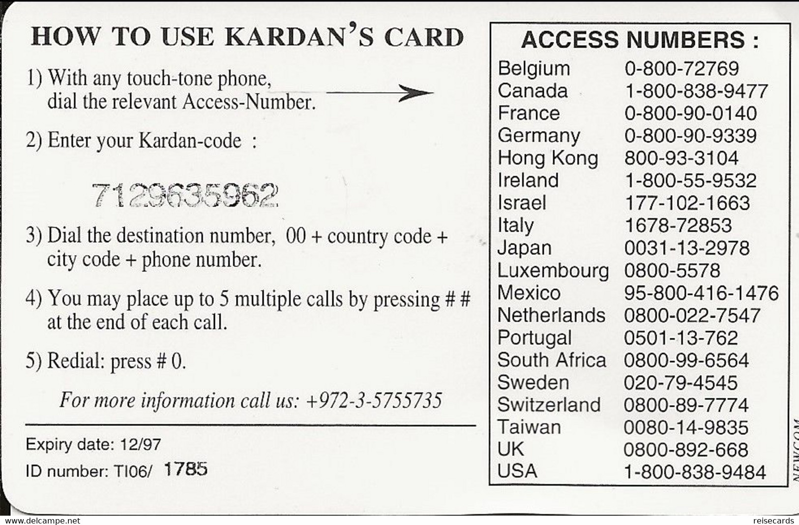 USA: Prepaid Kardan - Sprint