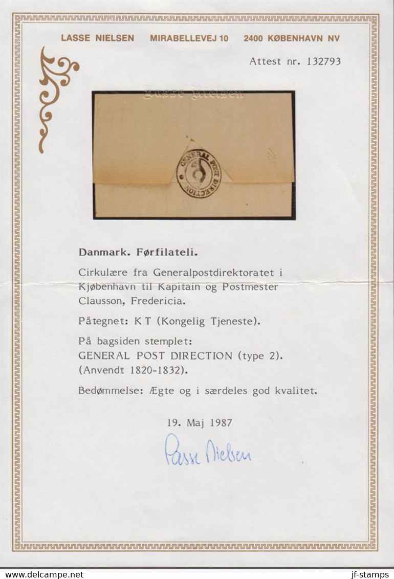 1820 DANMARK. Small Cover To Captain And Postmaster Clausson, Frederitz (Fredericia).... () - JF367055 - ...-1851 Préphilatélie