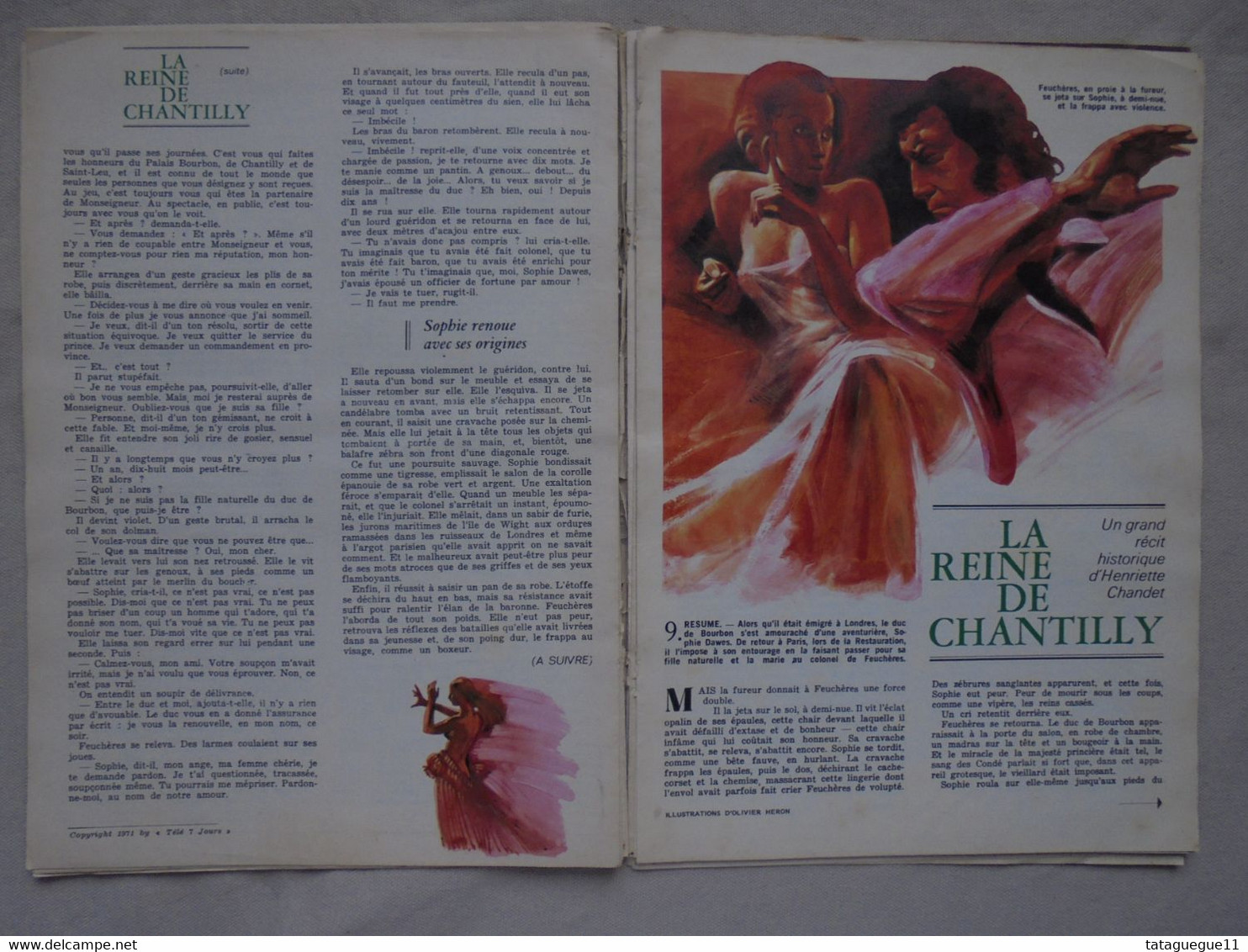 Ancien - Roman Télé 7 Jours La Reine De Chantilly Illustrations O. Heron 1971 - Andere & Zonder Classificatie