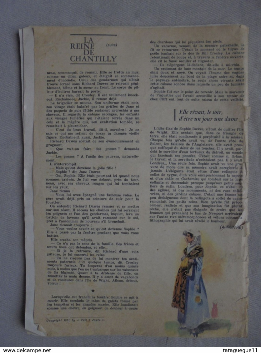 Ancien - Roman Télé 7 Jours La reine de Chantilly Illustrations O. Heron 1971