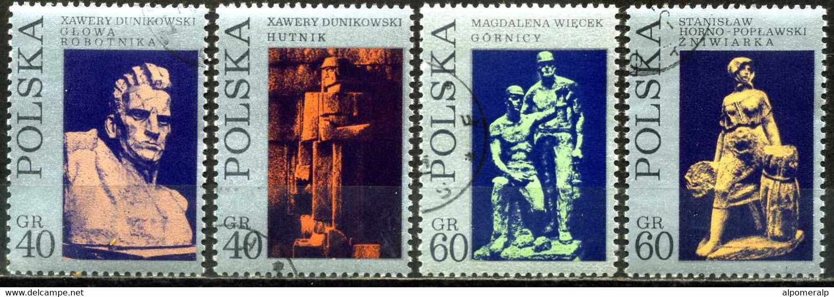 Poland 1971 Mi 2097A-2100A [11½:11¼] Sculptures (Complete Set, Used) - Autres & Non Classés