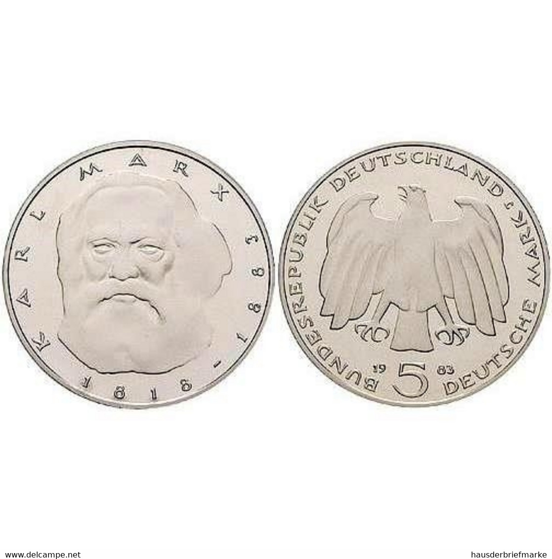 5 DM Karl Marx 1983 Stempelglanz - 5 Mark