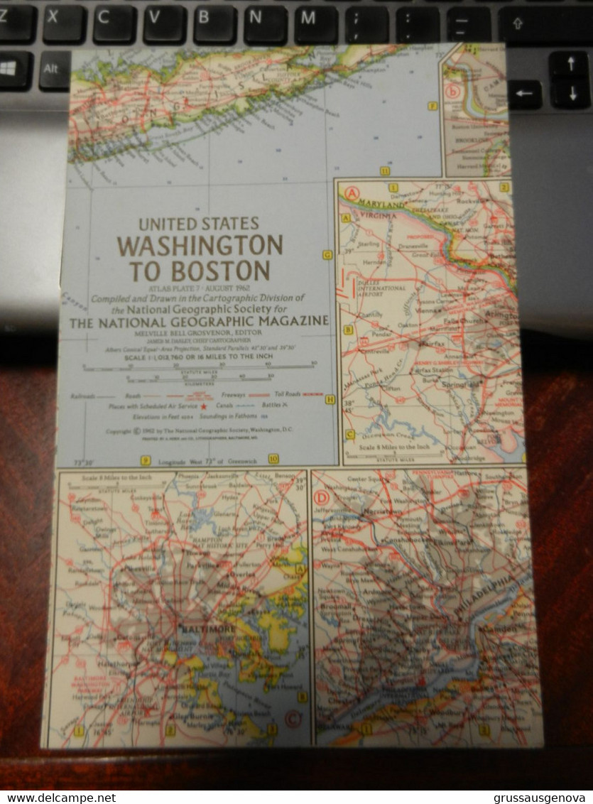 1) NATIONAL GEOGRAPHIC UNITED STATES WASHINGTON TO BOSTON 1962 - Monde