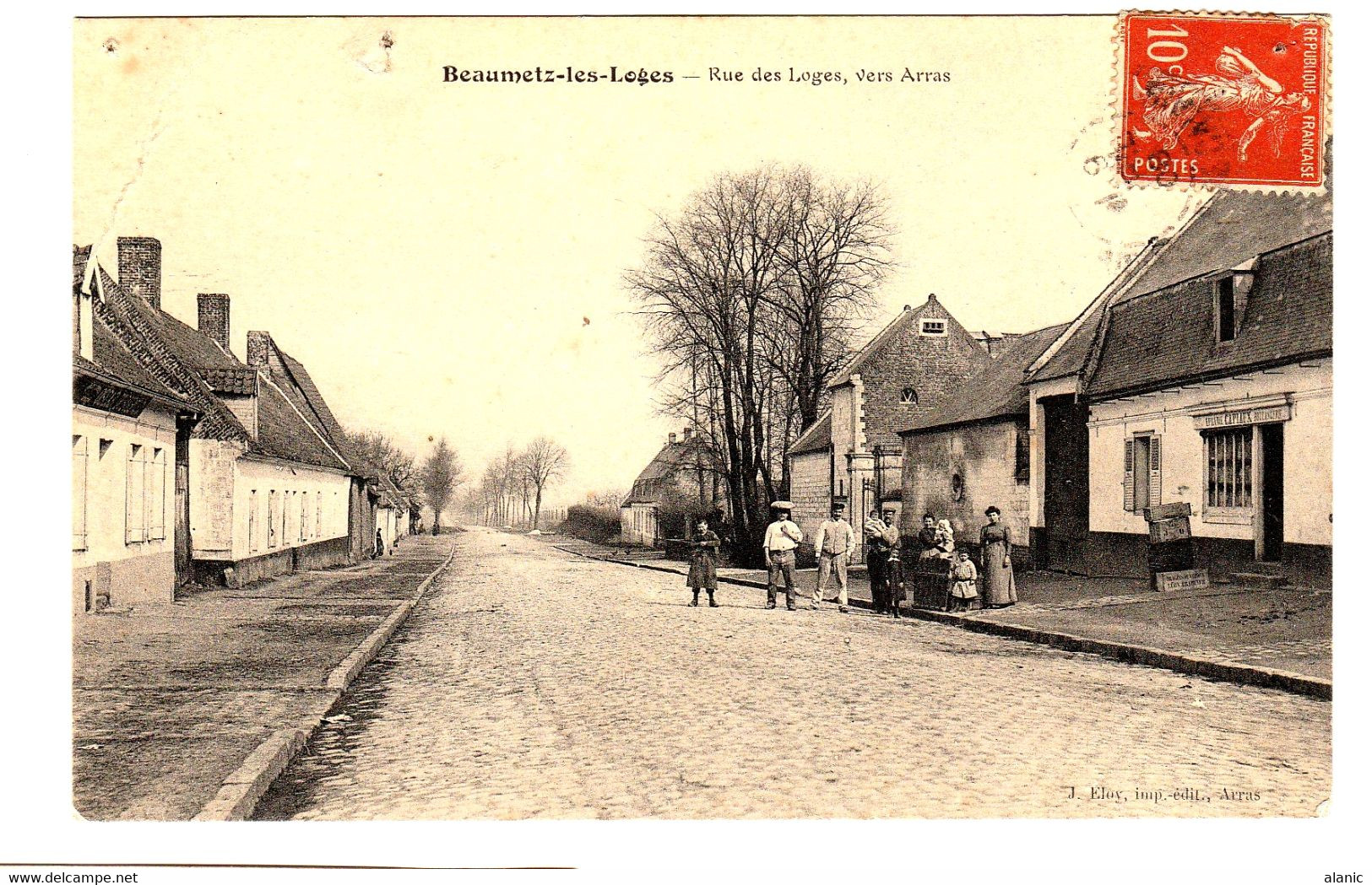 PAS DE CALAIS - 62 - BEAUMETZ LES LOGES - Rue Des Loges Vers Arras CIRCULEE-petit Trou D'epingle - Altri & Non Classificati