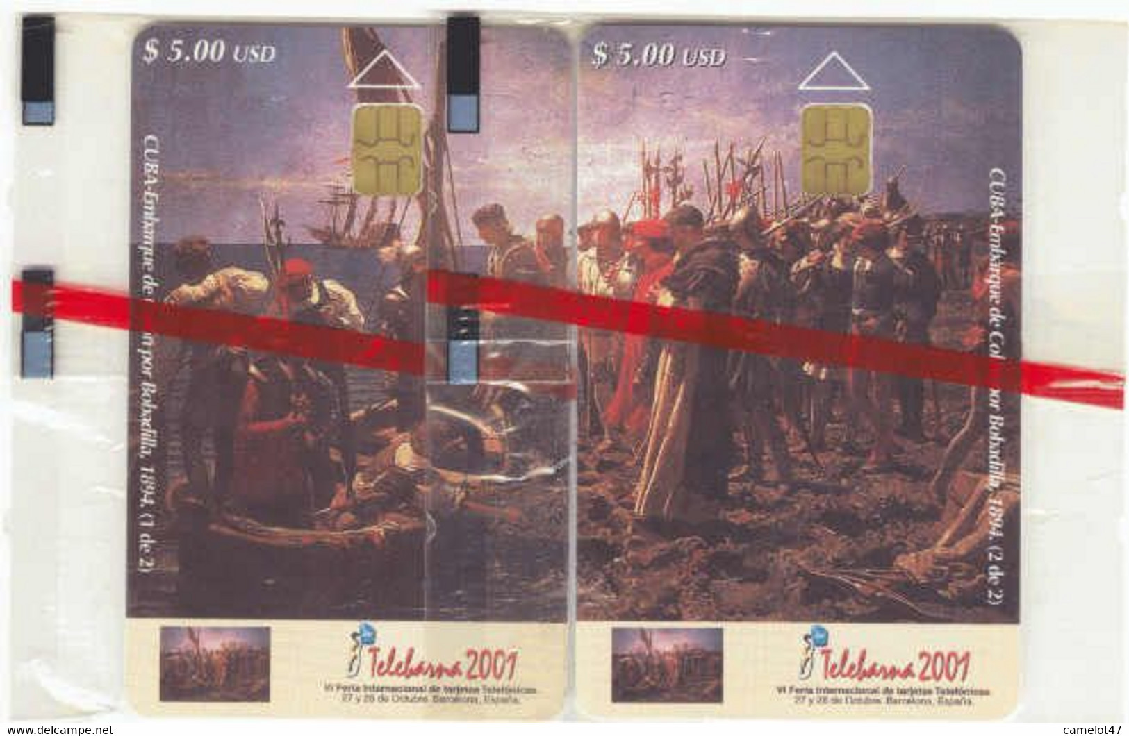 CUBA  Telebarna 2001  PUZZLE,  2 Chip Phone Cards, Mint, Sealed Condition, Mintage 2.000 Ex - Rompecabezas