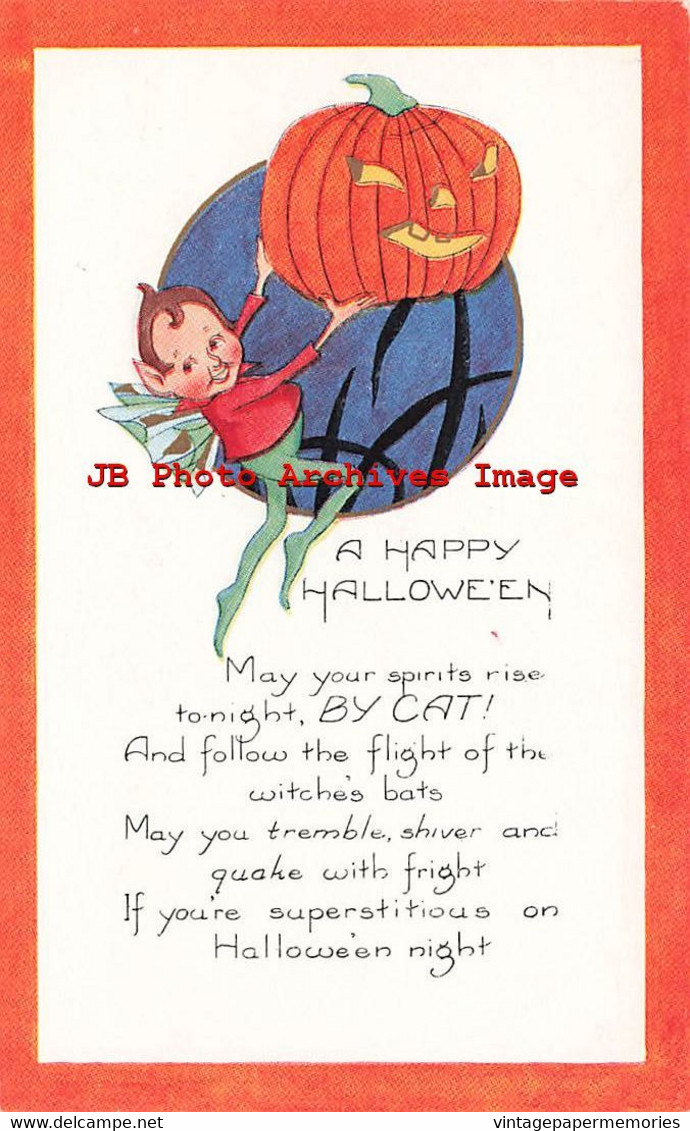 326069-Halloween, Whitney No WNY17-1, Fairy Holding Up A Jack O Lantern - Halloween