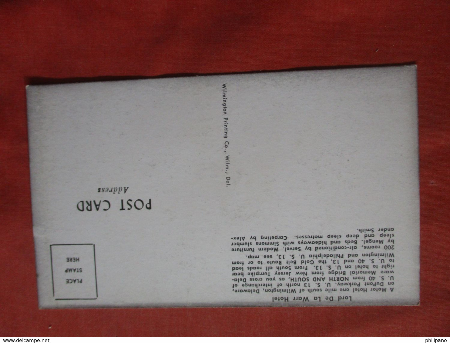 - Delaware > Lord De La Warr Hotel  1 Mile South Of Wilmington      Ref 4441 - Wilmington