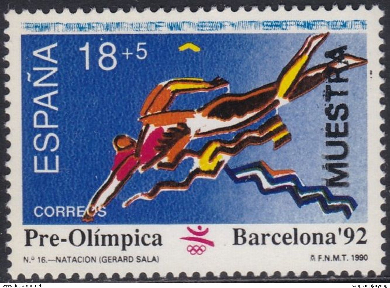 Specimen, Spain ScB167 1992 Barcelona Olympics, Swimming, Jeux Olympiques, Natation - Summer 1992: Barcelona