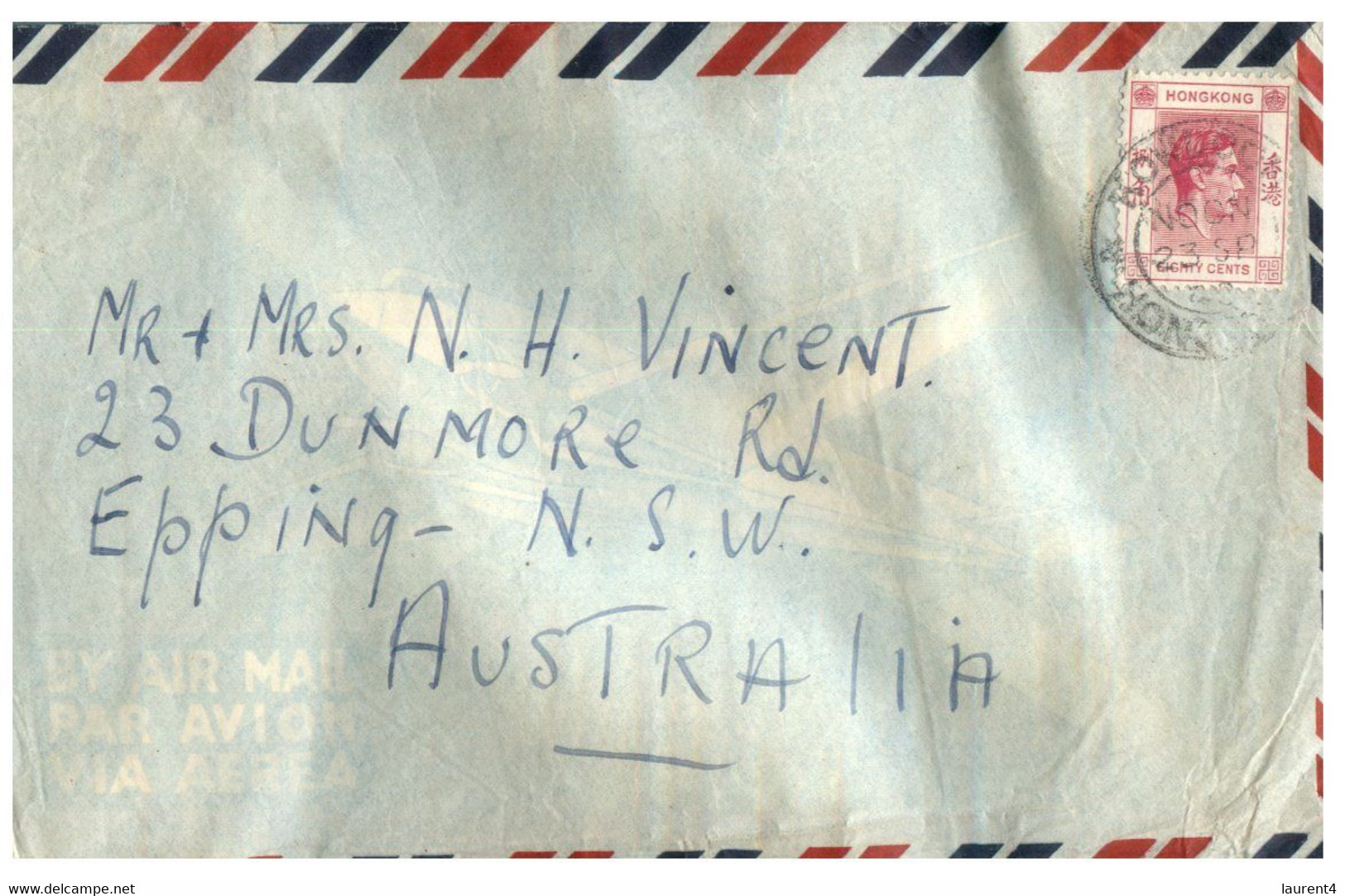 (T 2) Hong Kong Letter Posted To (Epping NSW) Australia In 1949 - Covers & Documents