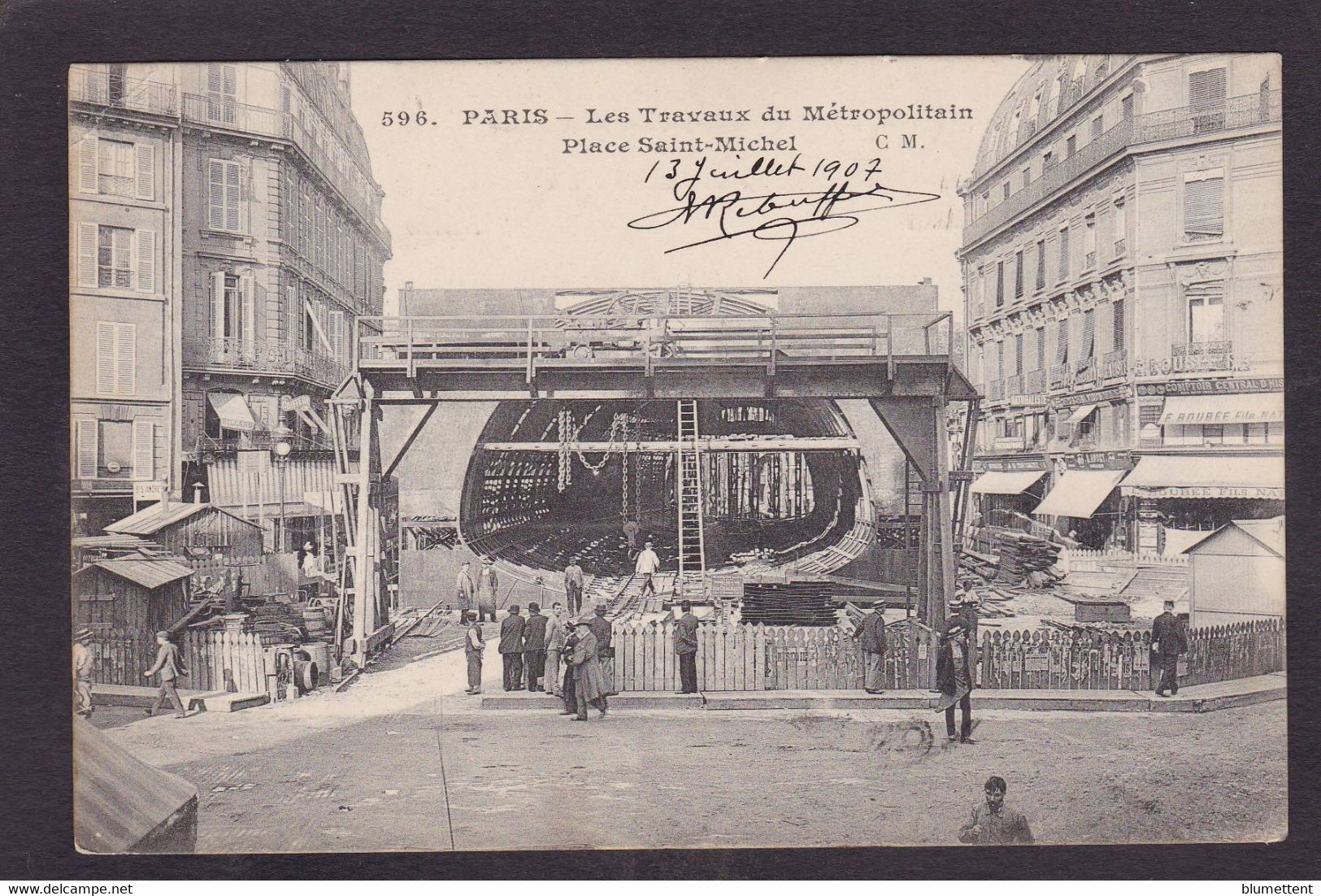 CPA Paris 75 Construction Métro Métropolitain Circulé - Stations, Underground