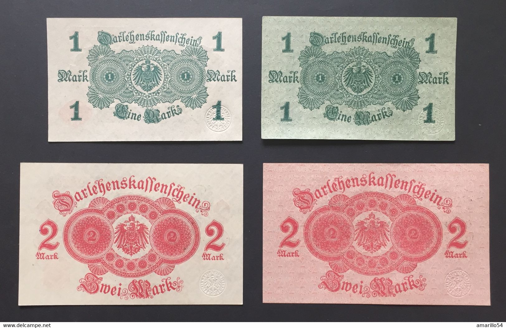 LOT 4 Banknoten Reichsbanknoten Darlehenkassenscheine 1914 Deutschland Germany Bankfrisch - Collections