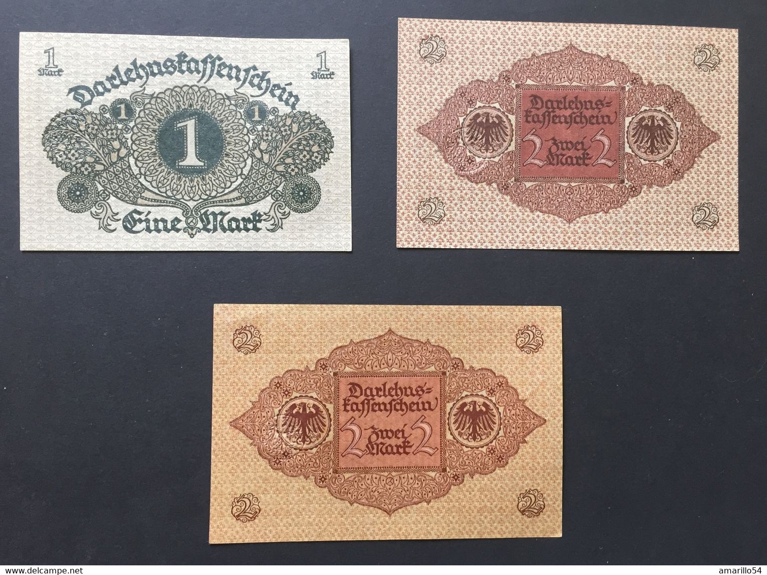 LOT 3 Banknoten Reichsbanknoten Darlehenkassenscheine 1920 Deutschland Germany Bankfrisch - Imperial Debt Administration