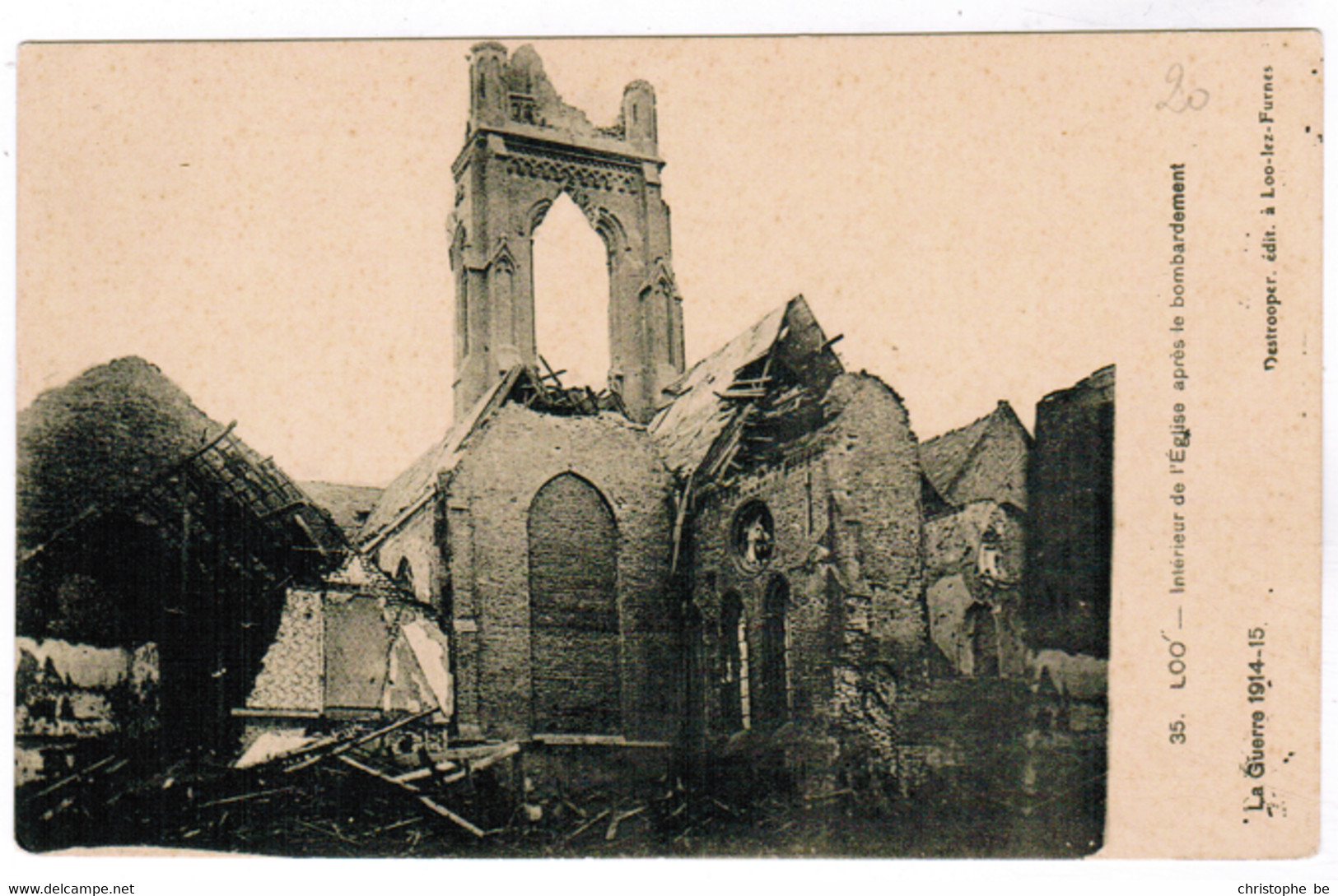 Loo, Lo, Interieur De L'Eglise Apres Le Bombardement (pk67514) - Lo-Reninge