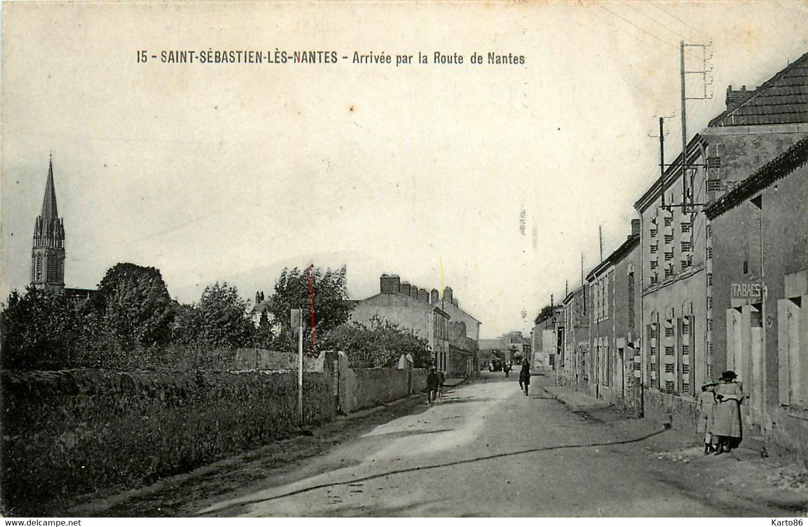 St Sébastien Lès Nantes * Arrivée Par La Route De Nantes * Débit De Tabac - Saint-Sébastien-sur-Loire