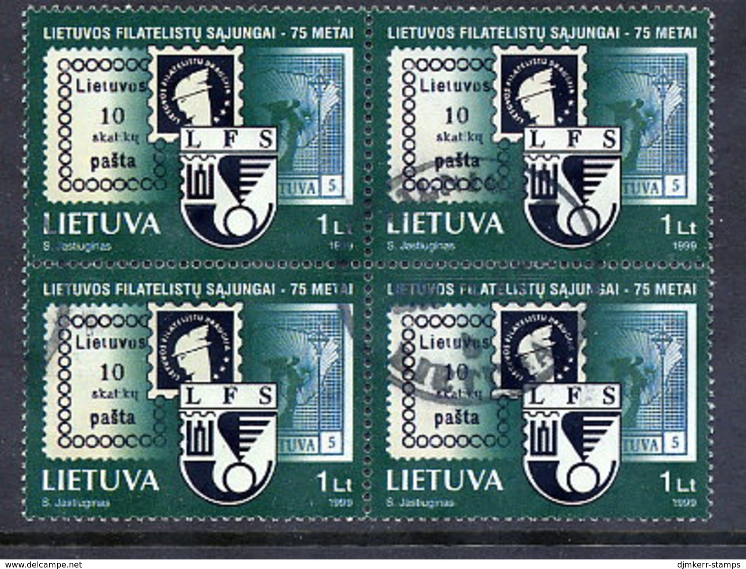 LITHUANIA 1999 Philatelists Association, Used Block Of 4.  Michel 701 - Lithuania