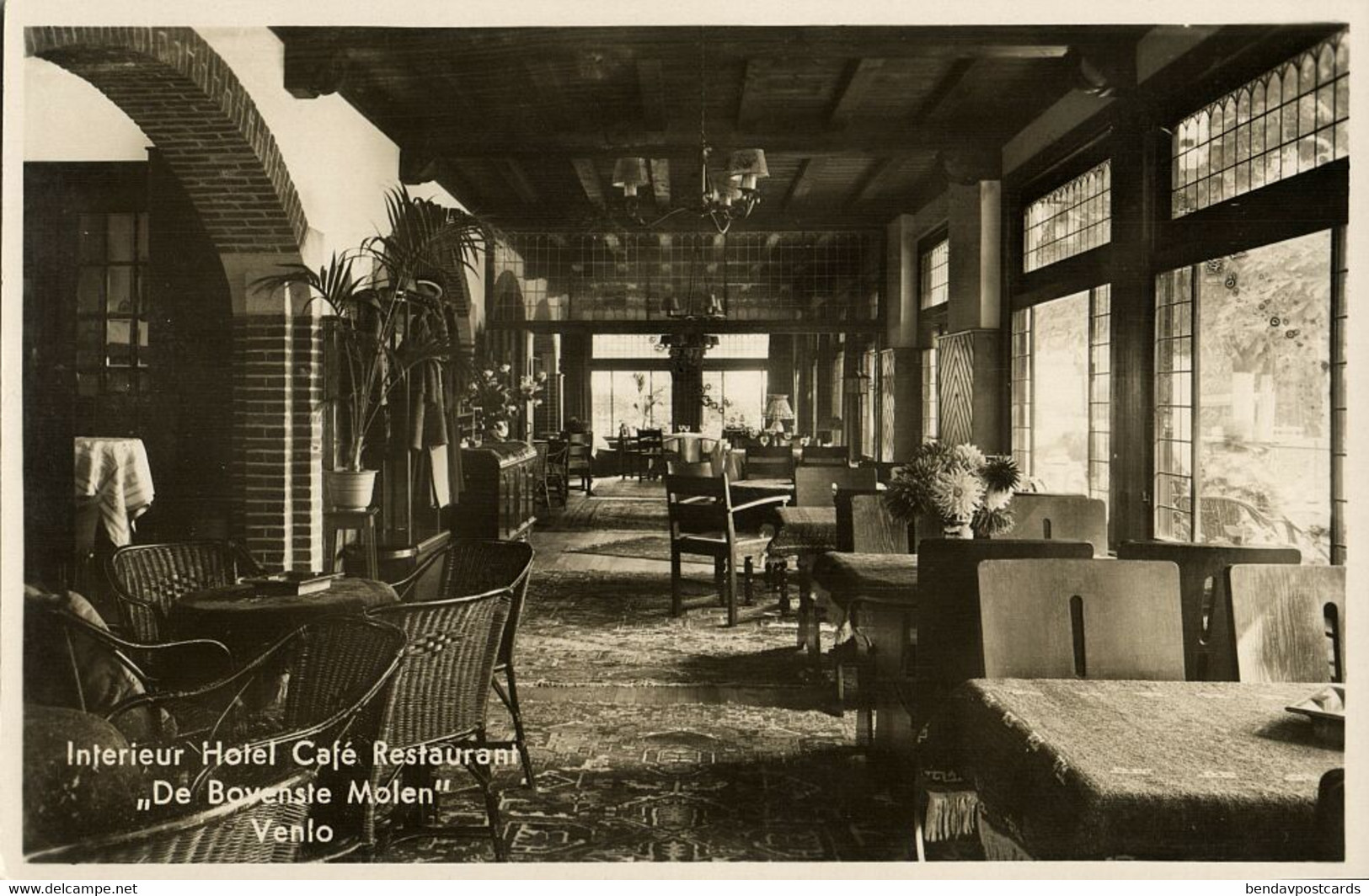 Nederland, VENLO, Hotel Cafe "De Bovenste Molen, Interieur" (1930s) Ansichtkaart - Venlo
