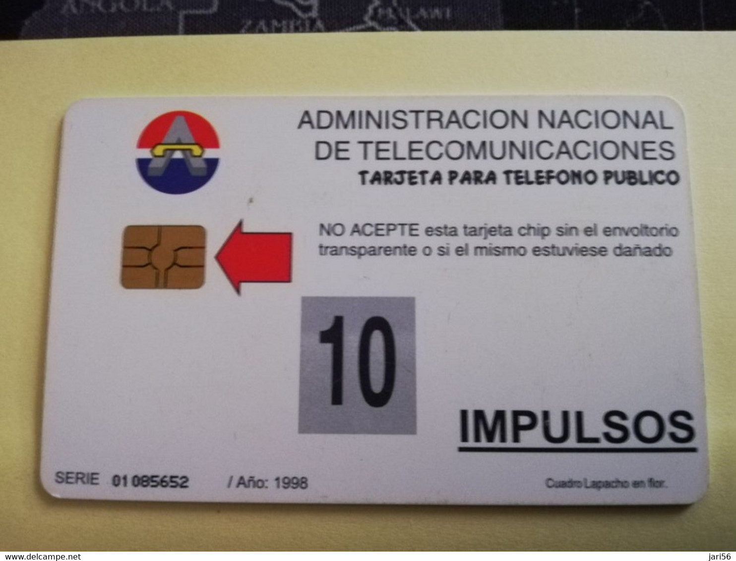 PARAGUAY  CHIPCARD  10 IMPULSOS  BLACK  TREE  Fine Used Card  ** 3481** - Paraguay