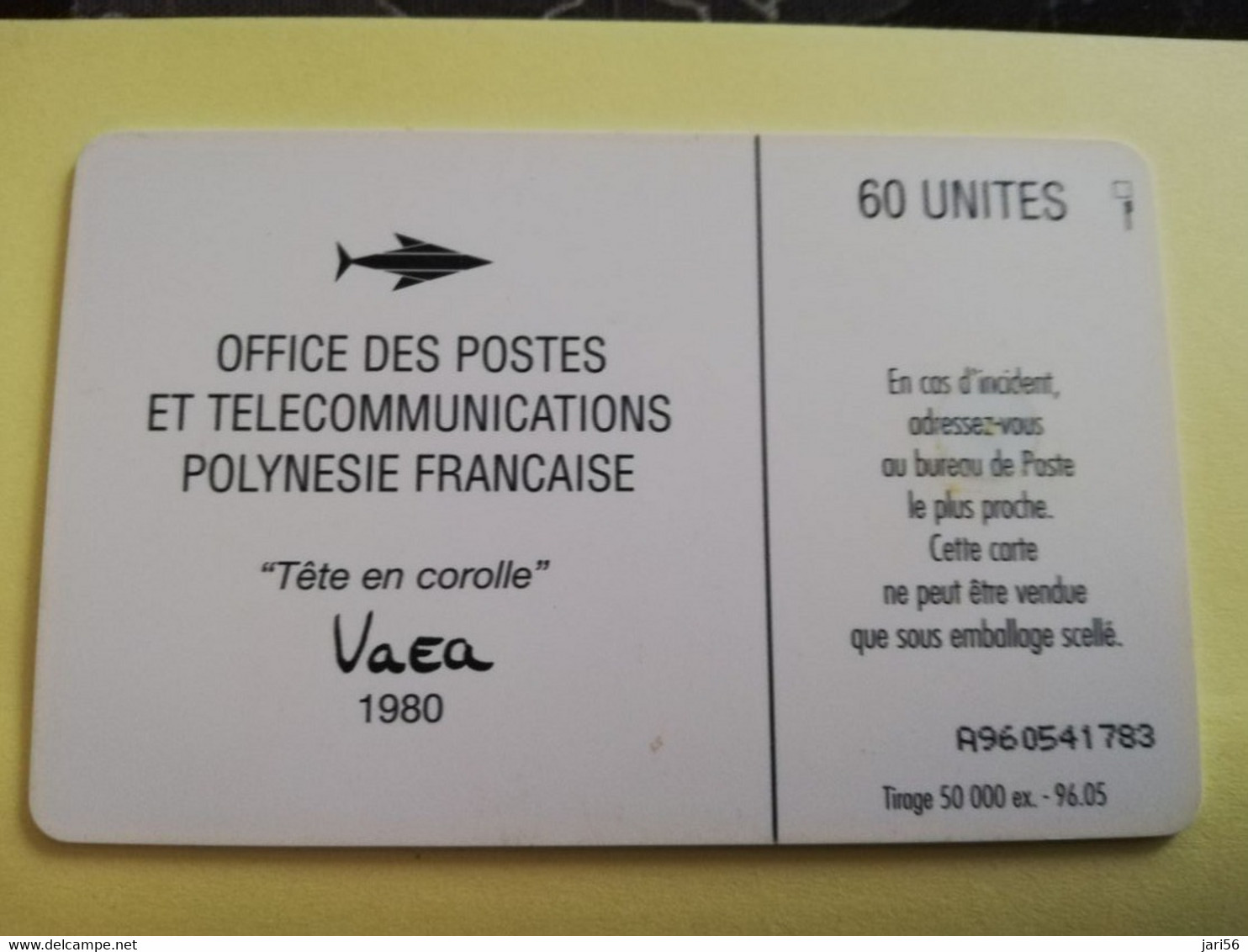 POLINESIA FRANCAISE  60 UNITS TETE EN COROLLE VAEA 1980     **3488** - French Polynesia