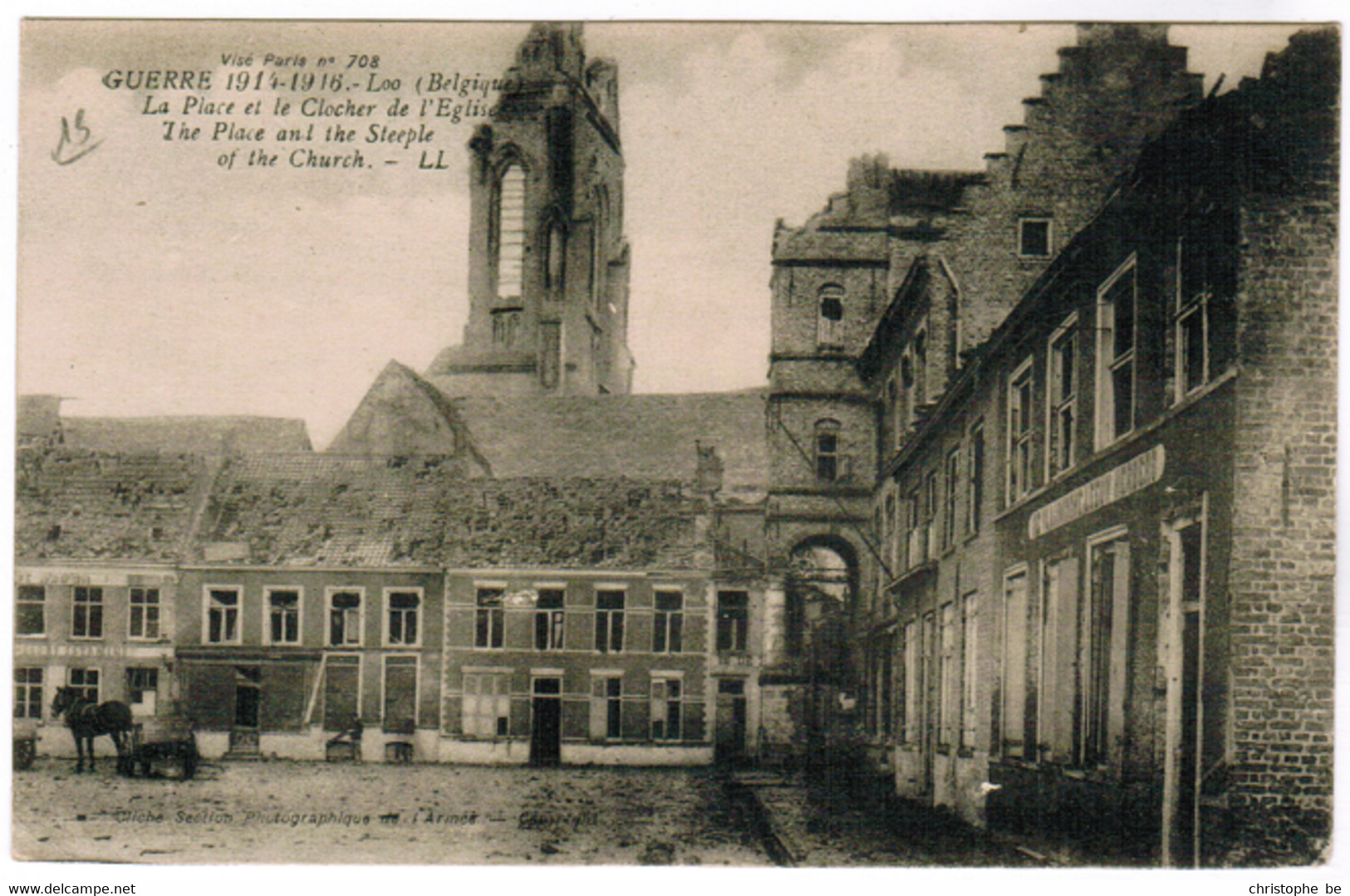 Loo, Lo, La Place Et Le Clocher De L'église (pk67518) - Lo-Reninge