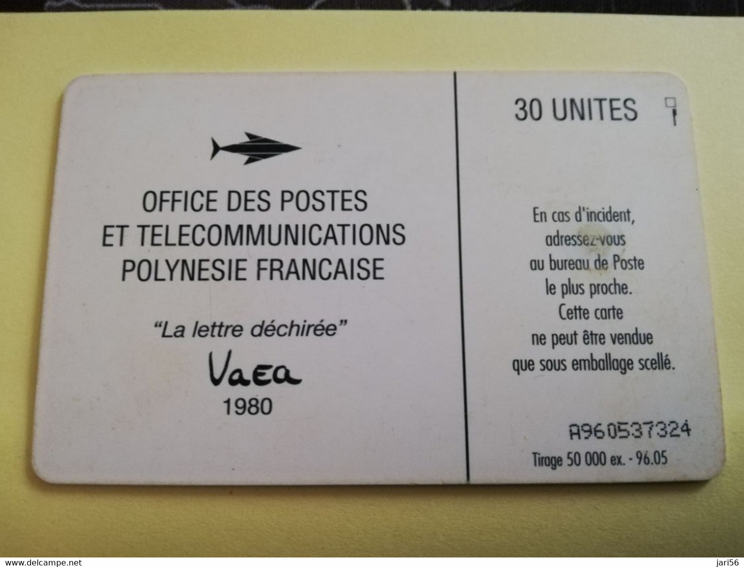 POLINESIA FRANCAISE  30 UNITS  LA LETTRE DECHIREE  VAEA 1980     **3489** - French Polynesia
