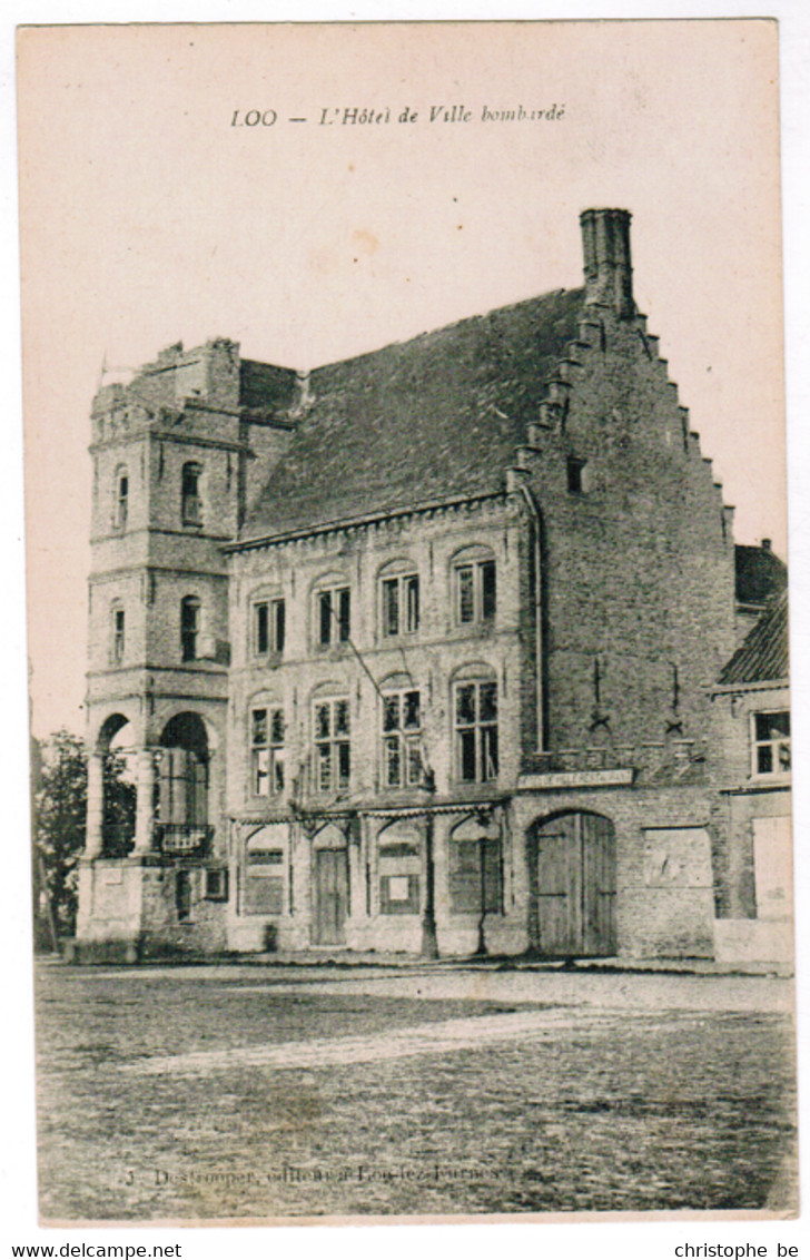 Lo, Loo, Hotel De Ville Bombardé (pk67521) - Lo-Reninge