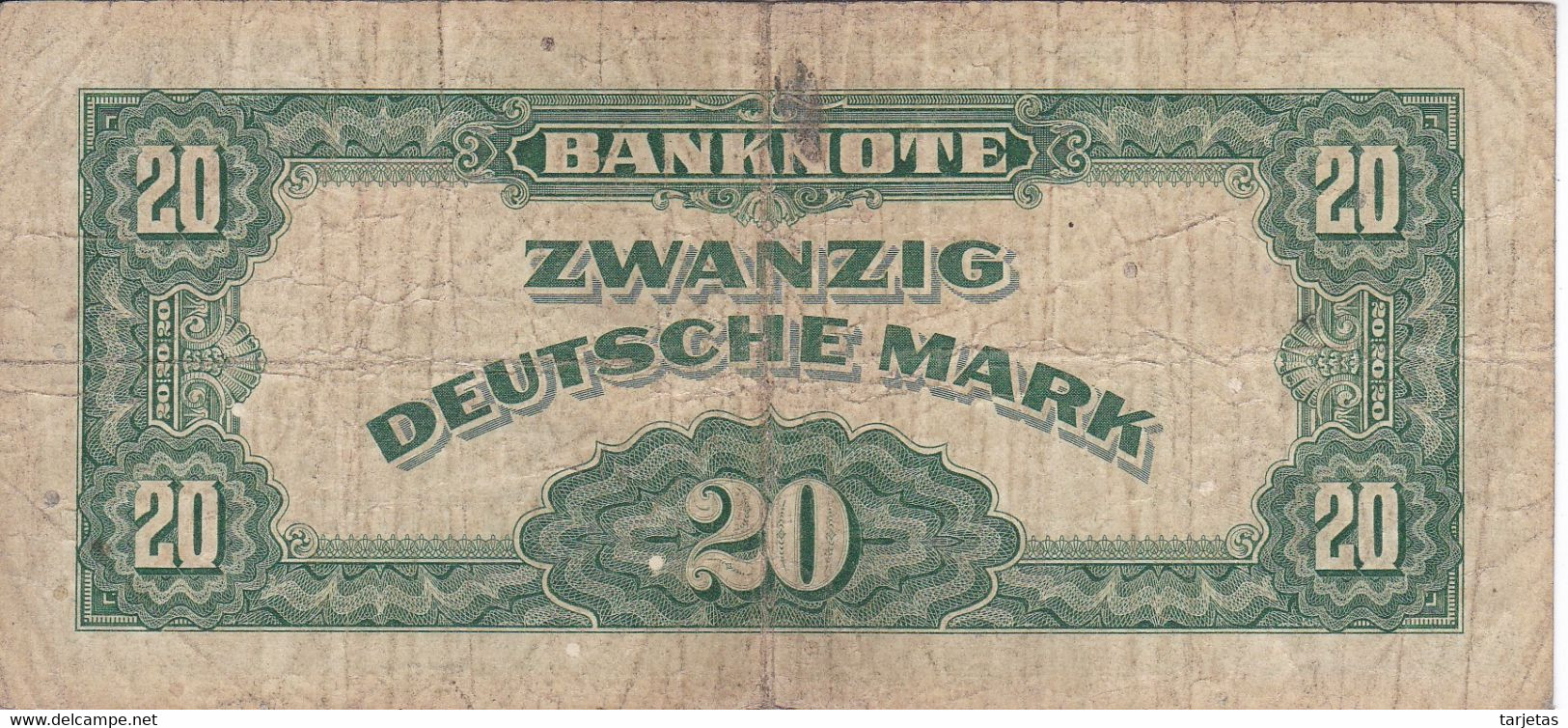 BILLETE DE ALEMANIA DE 20 MARK DEL AÑO 1948  (BANKNOTE) RARO - 20 Deutsche Mark