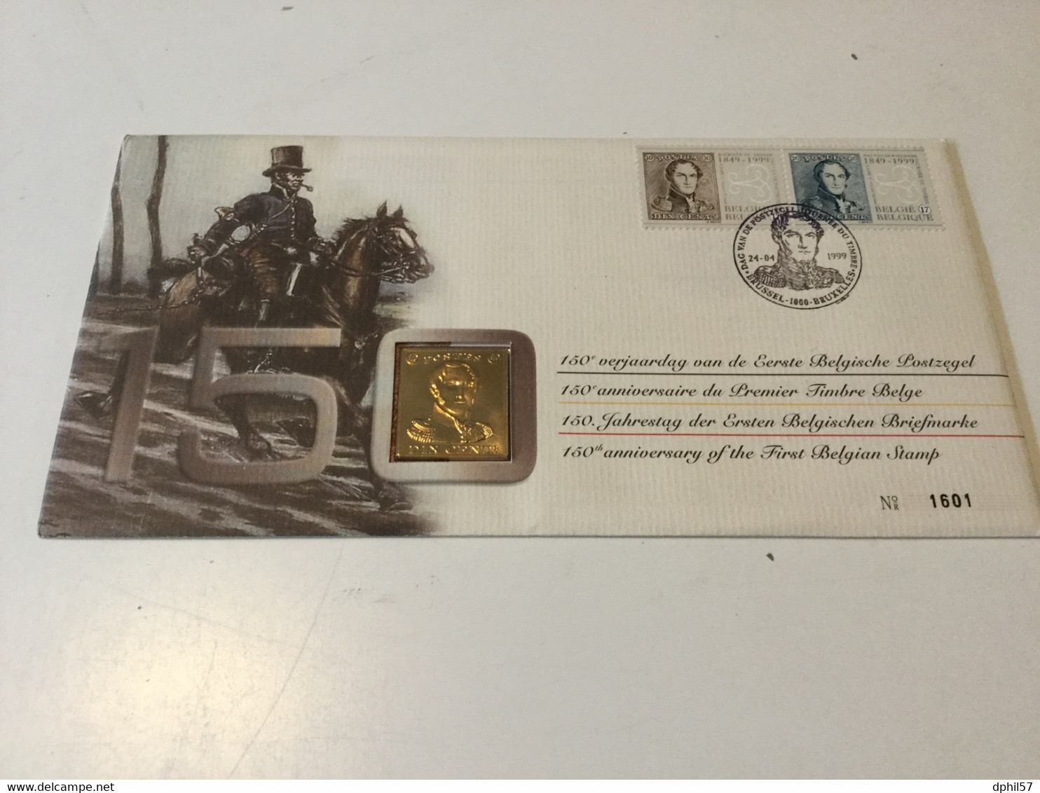 Belgique N°2817\8 (150 Ans Du TP Belge) Sur Numisletter (timbre + Médaille) - Numisletters