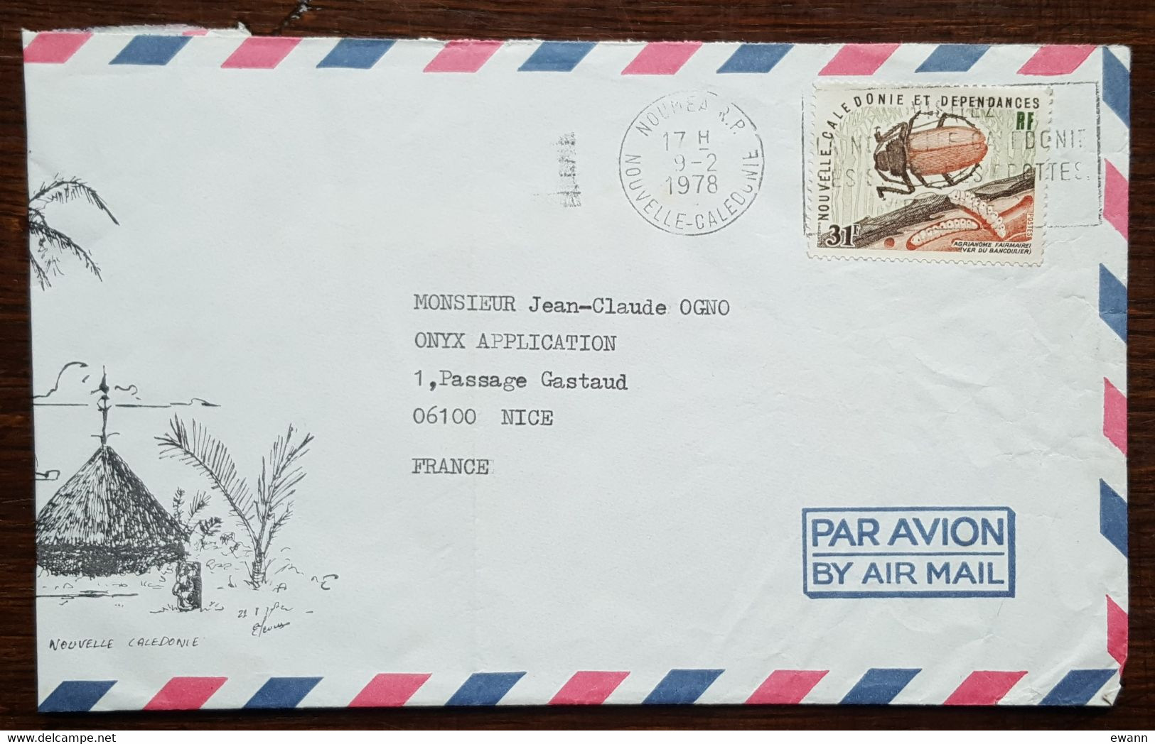 Nouvelle Calédonie - YT N°407 Sur Lettre - Insectes - 1978 - Cartas & Documentos